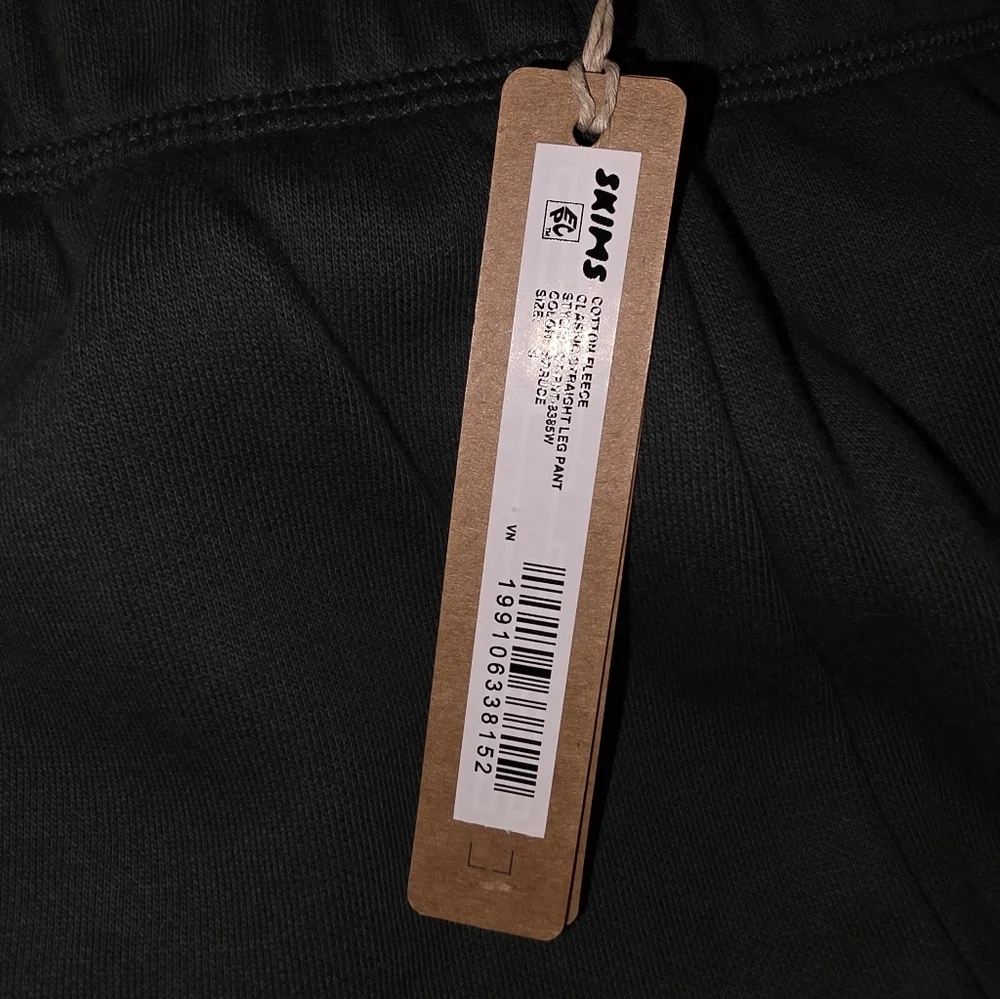 Skims Cotton Fleece Straight Leg Pant in Spruce NWT Size Small - Picture 5 of 16